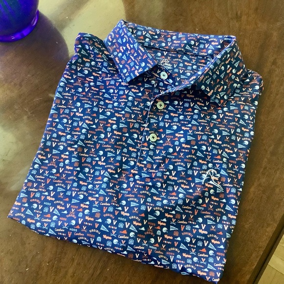 Rhoback Other - Rhoback University of Virginia Gameday Polo Navy Stretch Men’s Large EUC